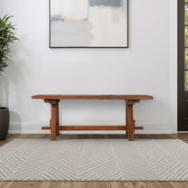 Rustic 48" Wood Bench - Solid Brown Wooden Accent Seating for Living Room, Bedroom, Entryway, or Office - Sturdy Casual Home Furniture with Natural Finish