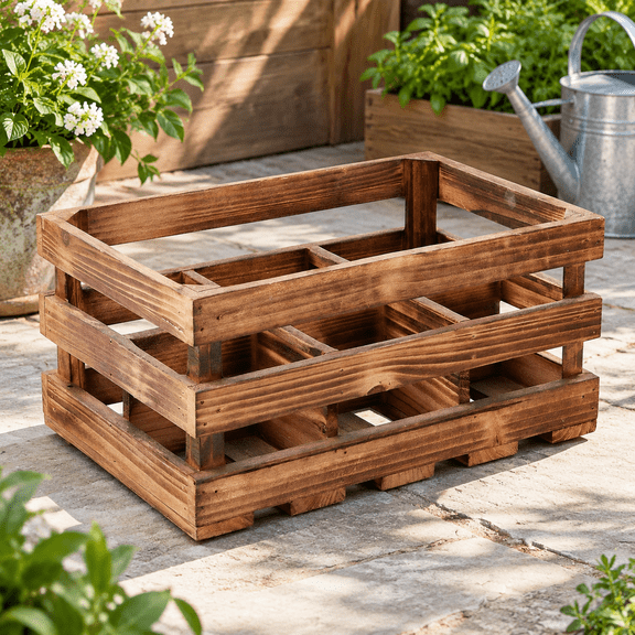 Rustic 6 Bottle Wood Wine Rack Countertop, 13 x 8 inch