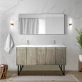 thumbnail image 1 of Rustic 60 In. X 20 Double Bath Vanity - Cultured Marble, Solid Wood Frame, Soft Close, Scratch And Stain , Generous Storage Area, 1 of 3
