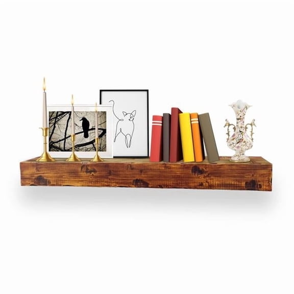 Rustic 60-Inch Fireplace Mantel Shelf - Rustic Finish - 5ft - Easy Mount