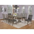 thumbnail image 1 of Rustic 9pc Dining Set with Gray Linen Chairs and Extendable Wood Dining Table, 1 of 1