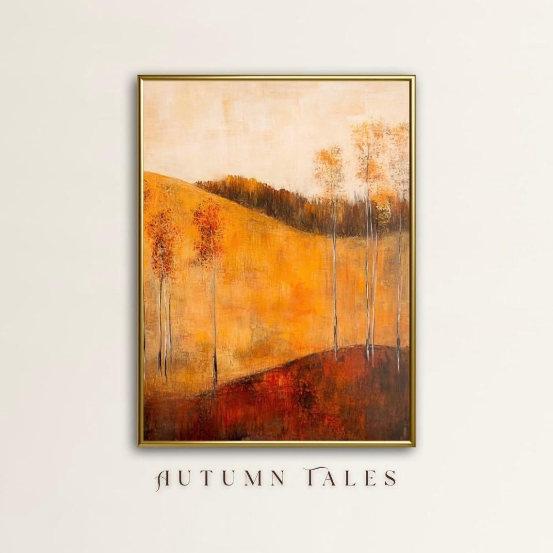 Rustic Textured Abstract Rustic Abstract Autumn Countryside Wall Art Print, Contemporary ...