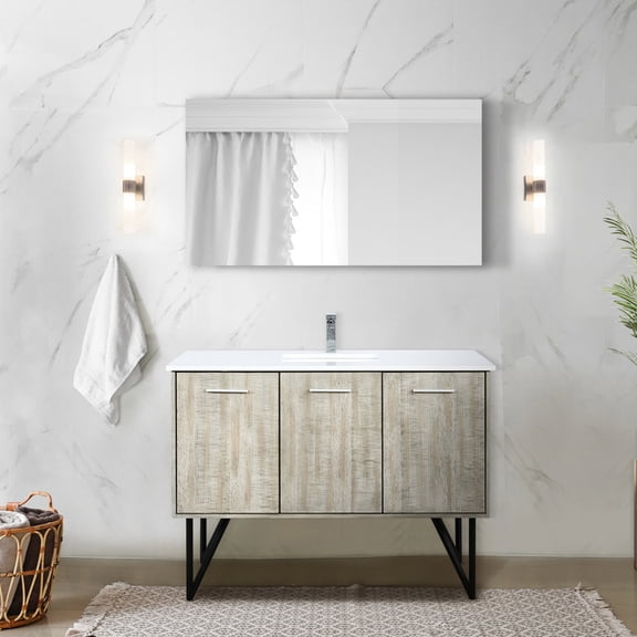 Rustic Acacia Vanity / Scratch-Resistant Surface / Bathroom Renovation