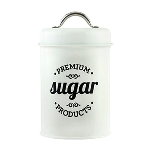Rustic Airtight Kitchen Canister with Lid Metal Sugar Coffee Tea Container Jar