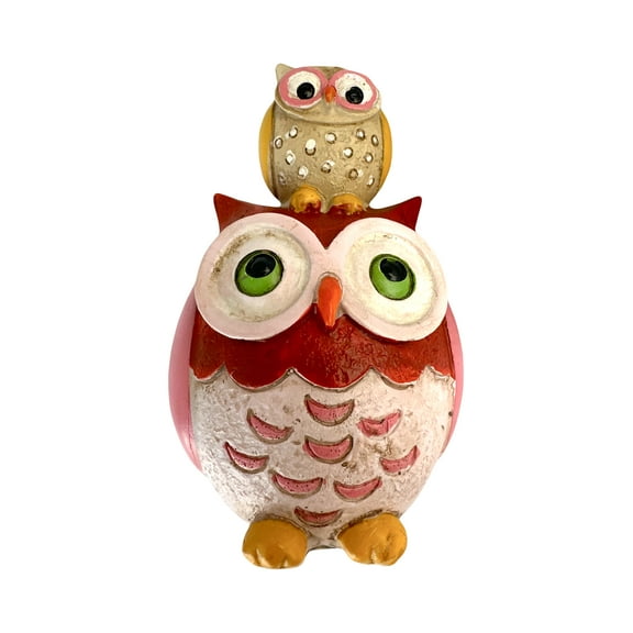 Rustic Alpine Owls Figure: Mother and Child - By Ganz