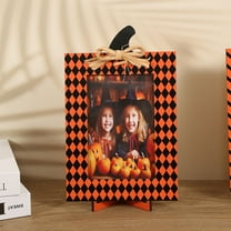 Rustic American Country Halloween Vintage Picture Frame Decor - Perfect for Spooky Home Accents, Fall Decorations, and Festive Display Square