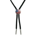 thumbnail image 1 of Rustic American Flag Wood Grain Design Western Southwest Cowboy Necktie Bow Bolo Tie, 1 of 3