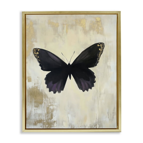 Stupell Industries Rustic Amethyst Butterfly Gold Framed Floater Canvas Wall Art, design by Franklyn Gregory