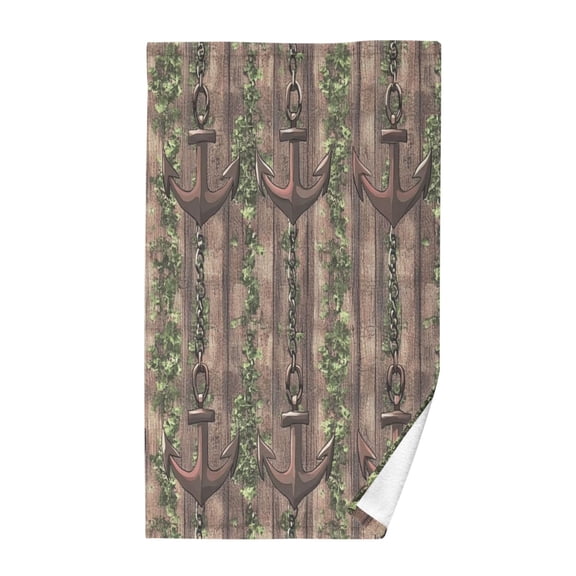 Rustic Anchor Chains Hand Towel Cotton 16x28 in Soft Absorbent Quick Dry Bath Face Towel