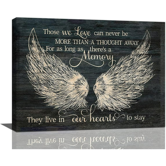 Rustic Angel Wing Canvas Wall Art Farmhouse Inspirational Quotes Wall Decor Angel Pictures Prints Motivational Framed Modern Artwork for Home Living Room Bedroom Bathroom 16"x12"