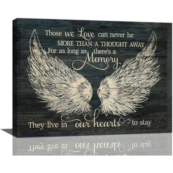 Rustic Angel Wing Canvas Wall Art Farmhouse Inspirational Quotes Wall Decor Angel Pictures Prints Motivational Framed Modern Artwork for Home Living Room Bedroom Bathroom 16"x12"
