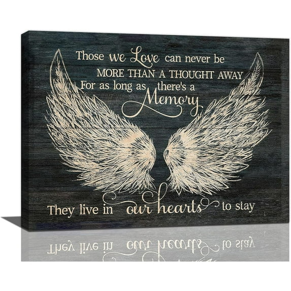 Rustic Angel Wing Canvas Wall Art Farmhouse Inspirational Quotes Wall Decor Angel Pictures Prints Motivational Framed Modern Artwork for Home Living Room Bedroom Bathroom 16"x12"