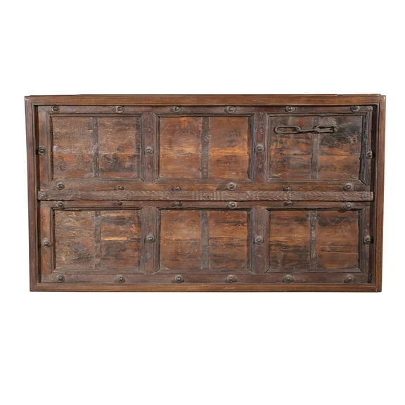 Rustic Antique Door Upcycled 69" x 38" Dining Table | Distressed Solid Wood Rectangle Dining Table | Ranch Style Country Kitchen Table