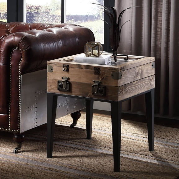 Rustic Appearance - Hinged Storage for Easy Retrieval - Living Room Functionality - Keep Items Well - Organized