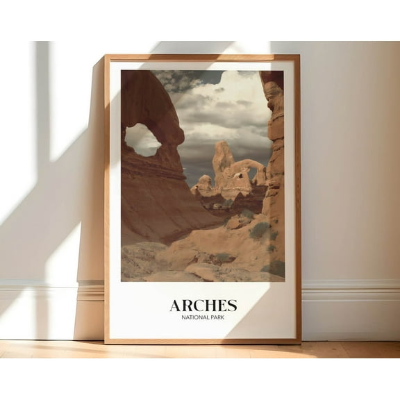 Rustic Arches National Park Poster Country Travel Print Art Minimalist Decor Vintage Style Wall Art Gift Wall Art, Modern Wall Decor, 8x12 UNFRAMED
