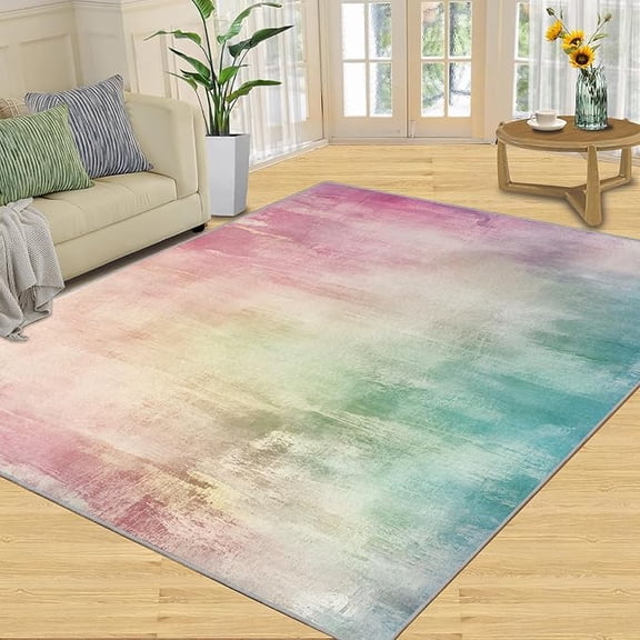 Rustic Area Rug, Old Graffiti Rug & Home Decor, Purple Graffiti Rugs for Living Room, Washable Rugs for Bedroom, Non Slip Low Pile Floor Mats 2 x 3ft