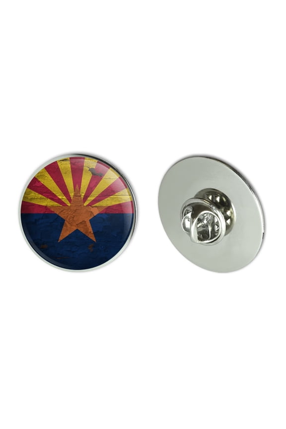 Rustic Arizona State Flag Distressed USA Metal 1.1" Tie Tack Hat Lapel Pin Pinback