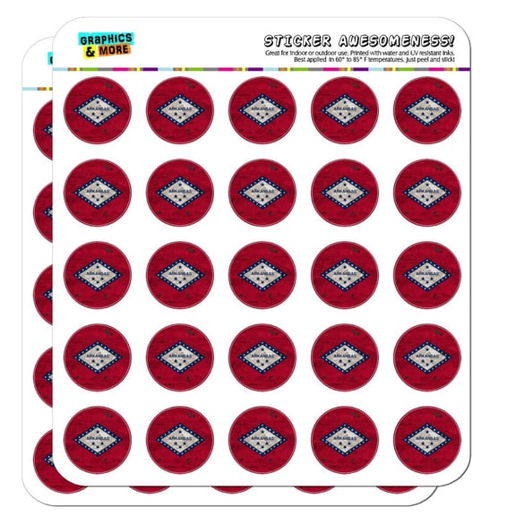 Rustic Arkansas State Flag Distressed USA Planner Calendar Scrapbooking Crafting Stickers