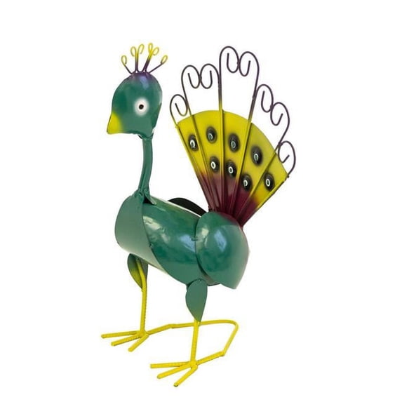 Rustic Arrow 102672 Metal Green Peacock Figurine