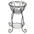 thumbnail image 1 of Rustic Arrow Black Wrought Iron Round Planter & Stand Set with Handcrafted Artisan Design, 1 of 2