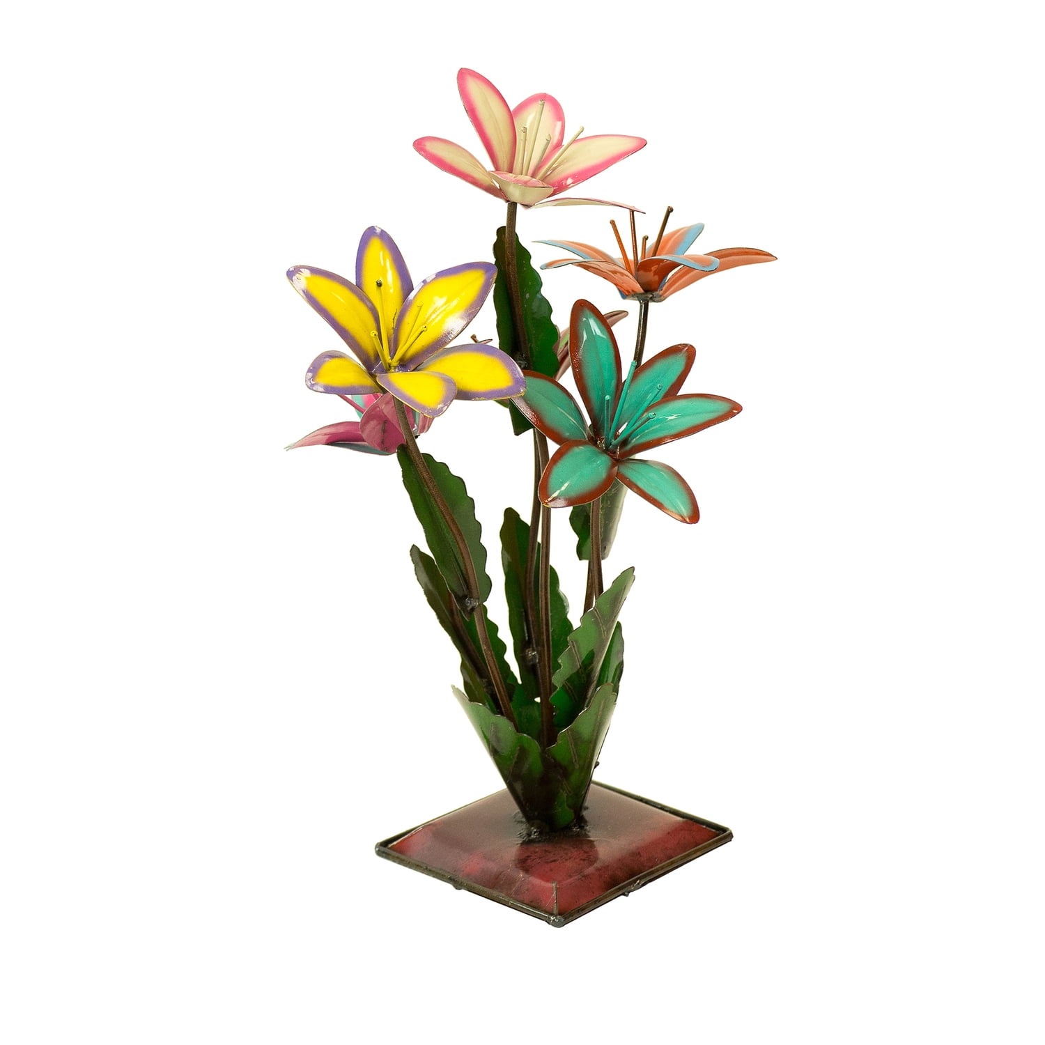 Rustic Arrow Clown Lilies Garden Accent