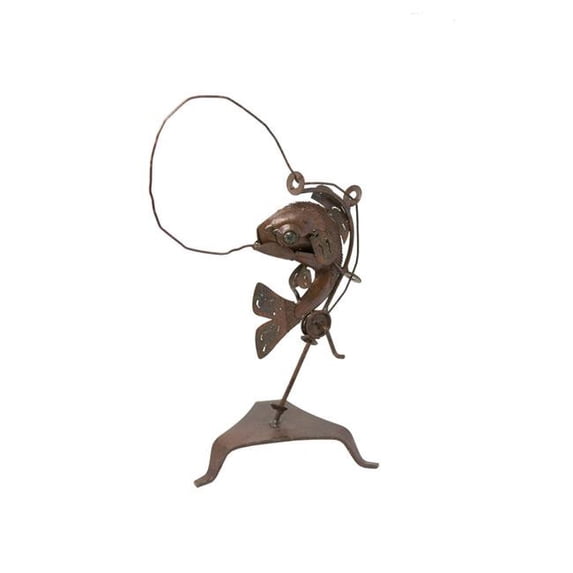 Rustic Arrow 10013 Fish with Rod Figurine