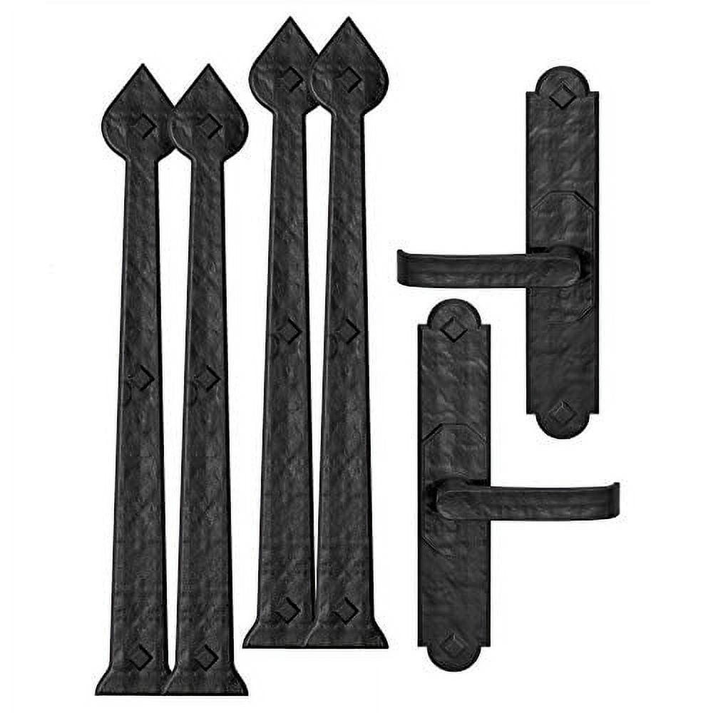 Rustic Aspen Magnetic Garage Door Hardware Kit - 6-Piece Set (2 Handles, 4 Hinges), No Drill Needed, ABS Plastic