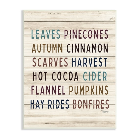Rustic Autumn Activity List Grainy Pattern Seasonal Sign Holiday Graphic Art Unframed Art Print Wall Art