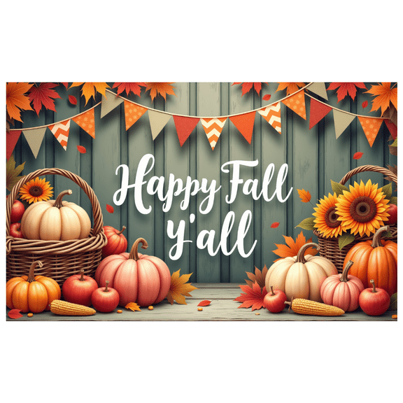 Rustic Autumn Banner Harvest Theme Pumpkin Decoration Thanksgiving Decor for Fall Party Celebration Seasonal Event