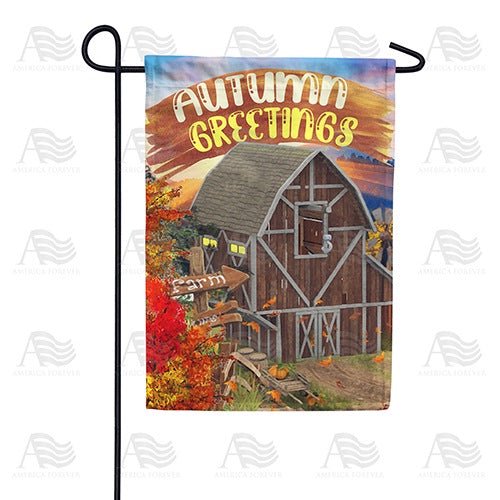 Rustic Autumn Barn Idyllic Rural Country Agricultural Landscape Outdoor Display Decor, 12x18 POLE NOT INCLUDED