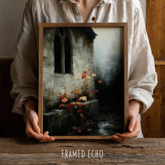 Rustic Autumn Botanical Wall Art Fall Moody Leaves V2, Unframed Paper Poster 8x10in