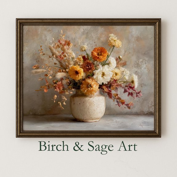 Rustic Autumn Bouquet Earthy Floral Wall Art, Vintage Fall Home Decor, Cottagecore Botanical Print Poster, Print Poster Fall Decor 86, Size 16x24 UNFFRAMED F03.1.7l65