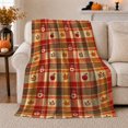 thumbnail image 1 of Rustic Autumn Farmhouse Plaid, Festive autumn celebration Scene, Warm Flannel Blanket for Ranch House and Living Room with Detailed Artwork, Art Lovers autumn celebration Gift, Festive Home Decor, 1 of 9