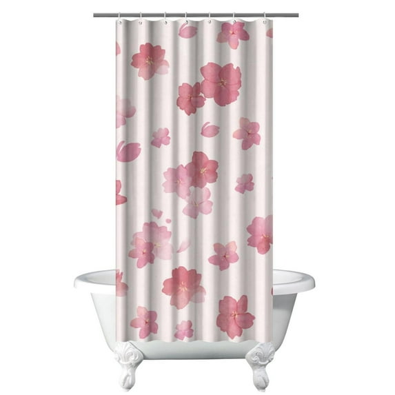 Rustic Autumn Floral Shower Curtain 36x72, Nature-Inspired Botanical Design, Quick-Drying Polyester with Hooks