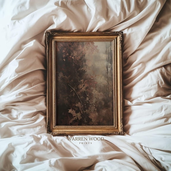 Rustic Autumn Leaf Wall Art, Moody Fall Print, Burnt Orange Leaf, Bronze Rustic Decor, Leaf Artwork, Vintage Fall Art Home Decor UNFRAMED Poster, Wall Art for Decor, Present, 24x36