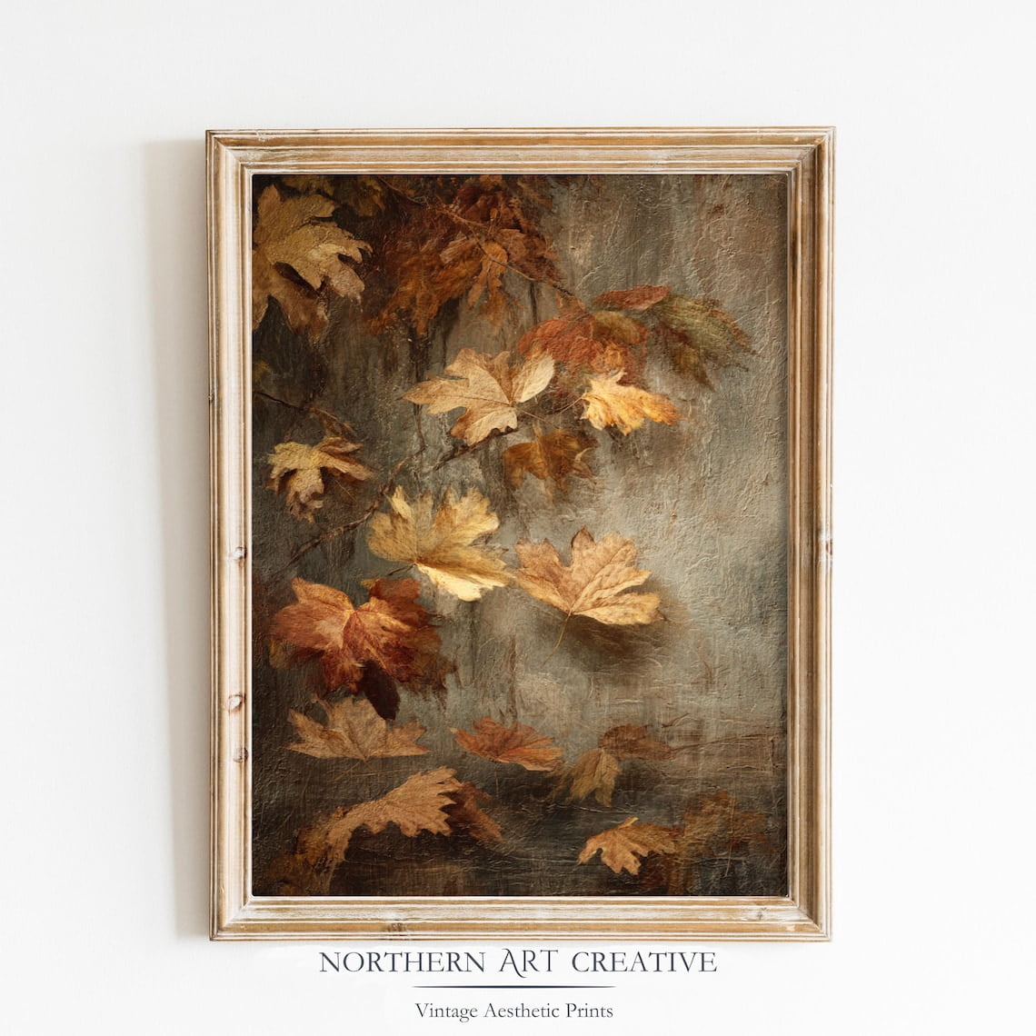 Rustic Autumn Leaves Print, Vintage Fall, Antique Fall Farmhouse Wall ...