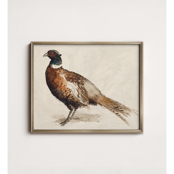 Rustic Autumn Pheasant Art Print, Wildlife Bird , Vintage Country Lodge Hunting Decor, A-98 UNFRAMED Poster, Wall Art for Decor, Present, 8x12