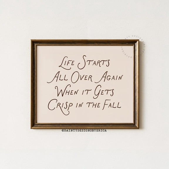 Rustic Autumn Quote Cozy Fall Decor, Unframed Canvas Size 8x12