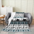 thumbnail image 1 of Rustic Aztec Flannel Fleece Blanket Queen Size Boho Western Throw Blanket for Bed Sofa Bear Hunting Theme Sherpa Blanket Bohemian Southwestern Geometric Diamond Plush Bed Blanket, 1 of 4
