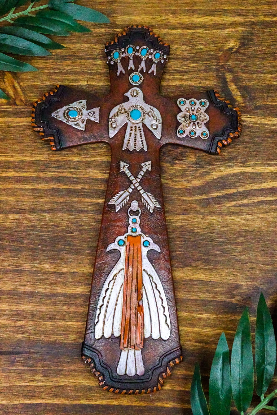 rustic-aztec-mayan-indian-silver-bird-crossed-arrows-turquoise-stones-wall-cross-walmart-com