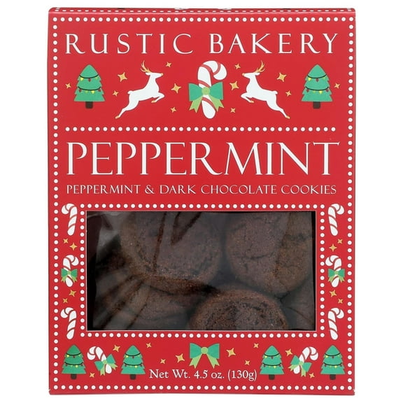 Rustic Bakery Cookie Dark Chocolate Peppermint Cookies Holiday Box, 4.5 OZ