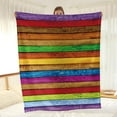 thumbnail image 1 of Rustic Barn Door Blanket Colorful Rainbow Throw Farmhouse Wooden Decor Gifts for Women Kids Girls Men Husband Wife Birthday Soft Plush Throw 50"x60", 1 of 6