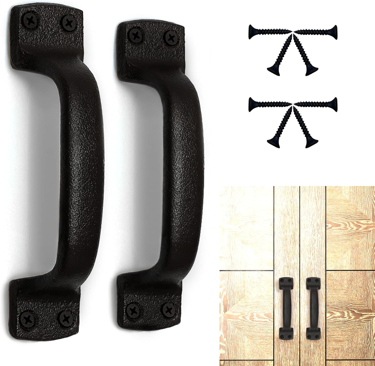 Rustic Barn Door Handles Black Cast Iron Gate Handle Vintage Metal