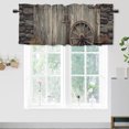 thumbnail image 1 of Rustic Barn Door Kitchen Valance Curtain Rod Pocket Farmhouse Wooden Western Country Privacy Window Valances for Living Room Kitchen 54 by 18 in, 1 Panel, 1 of 6
