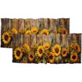 thumbnail image 1 of Rustic Barn Door Kitchen Valance Curtains Farmhouse Vintage Country Sunflower Rod Pocket Valances for Bedroom Living Room Dining Room 54 by 18 in, 2 Panel, 1 of 6