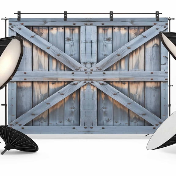 Rustic Barn Door Photography Backdrop 7x5FT, Vintage Countryside Door Grey Wood Board Photo Backdrops, Background for Photography Studio Photo Studio Background, Back Drop for Photoshoot
