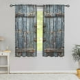 thumbnail image 1 of Rustic Barn Door Printed Window Treatment Curtains Vintage Farmhouse Wooden Plank Cabin Western Country Noise Reducing and Heat Blocking Drapes for Kids Bedroom 42x63 Inch, 1 of 6