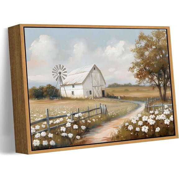 Rustic Barn Farm Windmill Wall Art Print, Farmhouse Country Decor