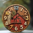 thumbnail image 1 of Rustic Barn House Wall Clock Farmhouse Decor 10-Inch Silent Wooden Wall Clock, Battery Operated (AA Batteries Not Included), Artistic Home Decor, 1 of 7