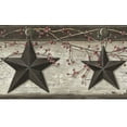 thumbnail image 1 of Rustic Barn Star Ennis Grey Wallpaper Border PUR44601b, 1 of 3